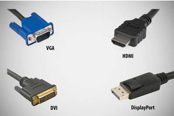 کابل ها HDMI، DisplayPort، VGA، یا DVI